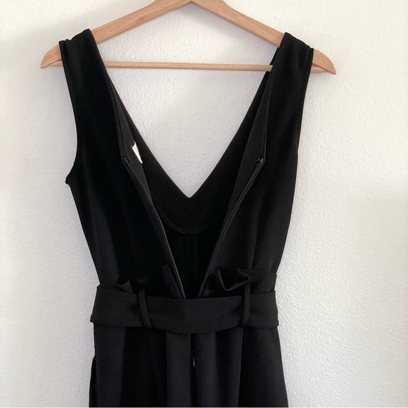 Anthropologie Cathy Structured Wide Leg Sleeveless V Neck Jumpsuit Black XS - Picture 13 of 16